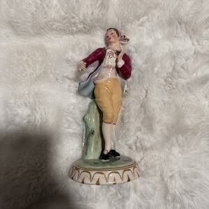 Vintage German Porcelain Figurine Dandy Courtier Dresde/meissen Style -18th
